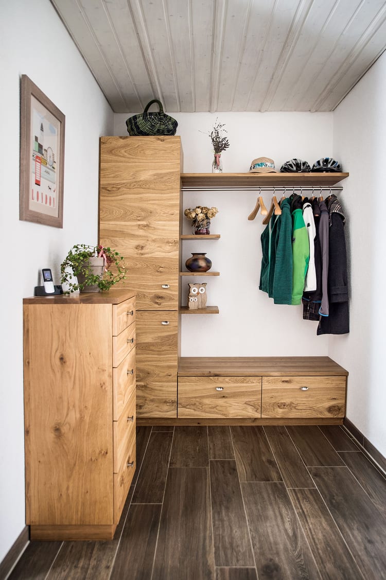 Garderobe in Eiche Echtholz